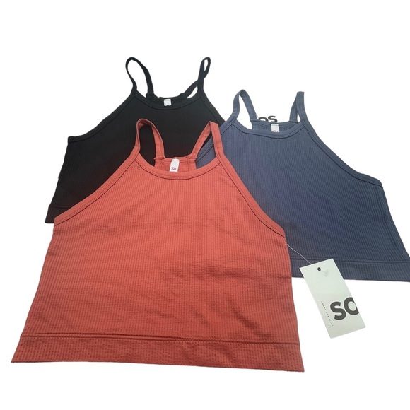 NWT Set of 3 SO High Neck Seamless Fit Bras Style #JG21A014RS Size Small - Picture 2 of 16